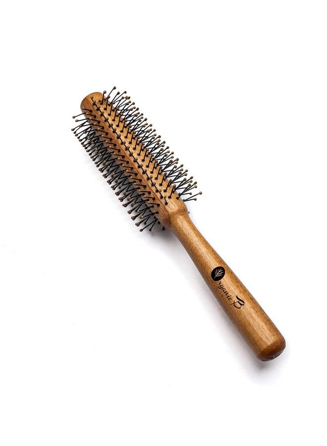 Organic B Wooden Round Hair Brush | Unisex | Adds Curls, Volume & Waves | For Blowout, Straightening & Styling | Scalp Massage & Quick Drying - Image 1