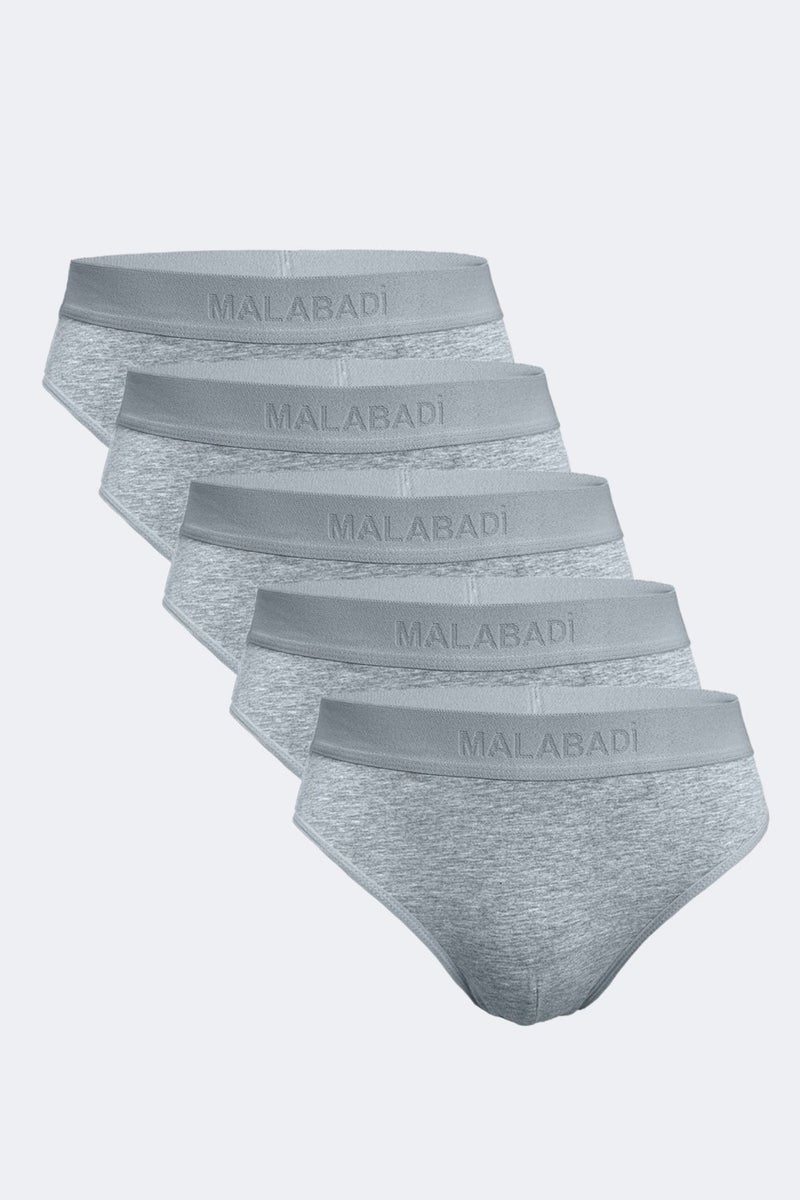 Malabadi Men's Gray 5 Pack Modal Slip Panties 5M080  - Image 2