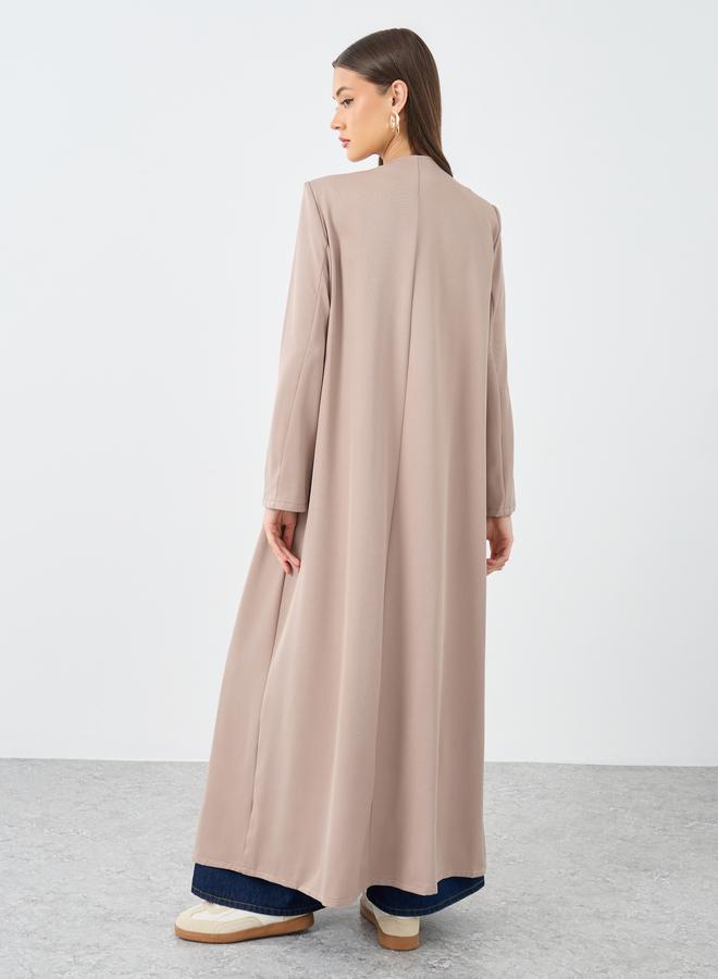 ستايلي عباية مفتوحة بياقة مستديرة وأزرار - Image 5