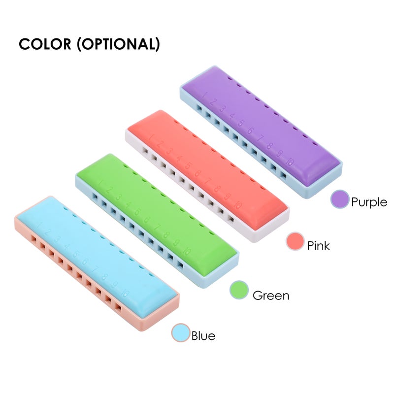 10-Hole Harmonica Key of C: Pink Resin Shell Copper Reed - Exquisite Workmanship Accurate Tone Protective Case for Kids Children Beginners On-the-Go Play - Image 2