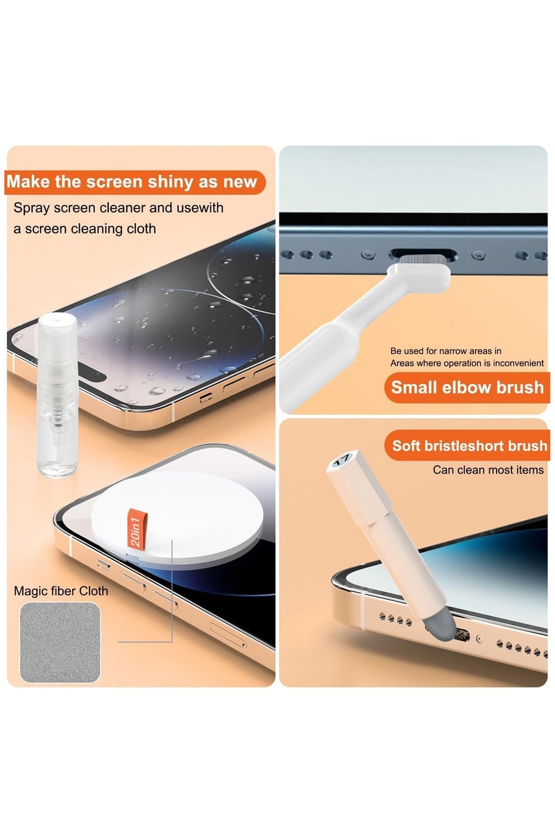 نيفيو عدة تنظيف إلكترونية 20 في 1 – متعددة الاستخدامات لتنظيف اللابتوب، لوحة المفاتيح، الشاشة، السماعات، الكاميرا، والهاتف (أبيض) - Image 5