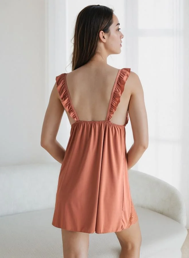 Splash FAV Lace Textured Babydoll with Thongs