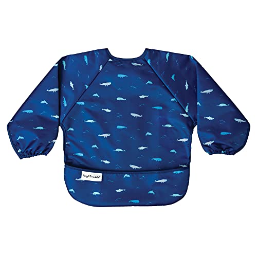 Tiny Twinkle Long Sleeve Bib for Babies & Toddlers – Waterproof Smock Bib for Eating – Machine Washable & Mess-Proof, Baby Feeding Essential & Shower Must-Have(Ocean Life, 2-4Y) - Image 1