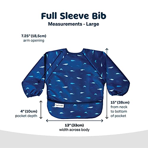 Tiny Twinkle Long Sleeve Bib for Babies & Toddlers – Waterproof Smock Bib for Eating – Machine Washable & Mess-Proof, Baby Feeding Essential & Shower Must-Have(Ocean Life, 2-4Y) - Image 2