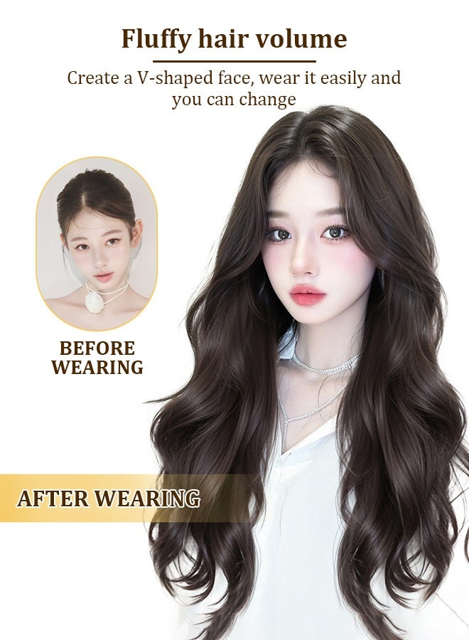 Generic Long Curly Hair Wig for Women, Natural Soft Synthetic Heat Resistant Hair Wig for Wedding Cosplay Party Daily Wear (black)  - Image 4