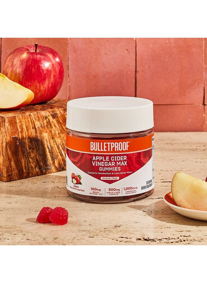 بوليت بروف حلوى جيلاتينية خالية من السكر بنكهة خل التفاح المقاوم للرصاص، 60 قطعة، مكمل غذائي كيتو لعلاج الرغبة الشديدة في تناول الطعام، يدعم عملية الأيض - Image 4