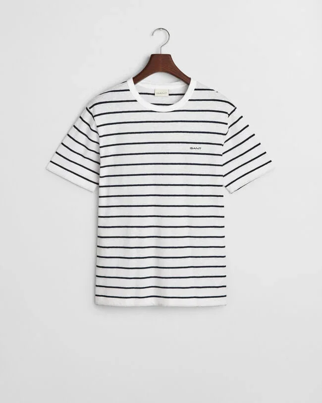 GANT Striped Cotton Linen T-Shirt