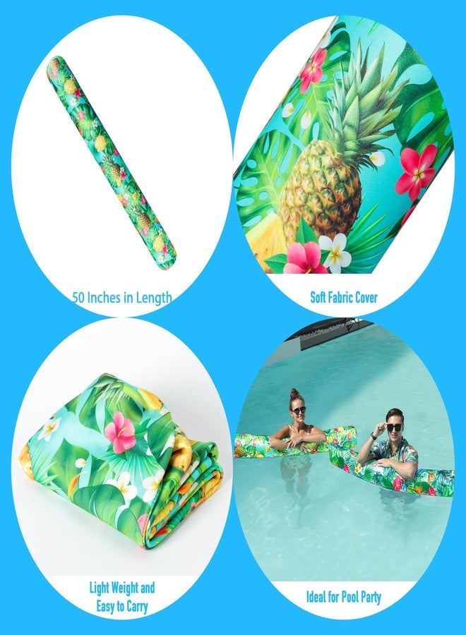Parentswell Inflatable Pool Noodles Set - 2 Pack Fabric Covered Swimming Noodles for Adults, Pool Floats for Summer Vacation Party, Pool Swim Noodles for Beach Pool Sea Lake (Pineapple & Palm) - Image 5