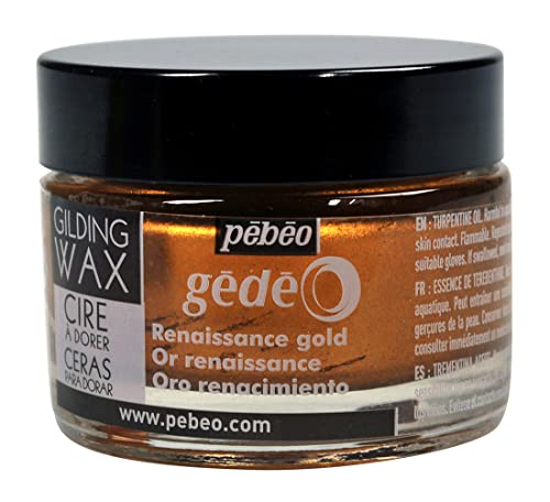 Pebeo Gilding Wax Metallic Gilders Paste Antiquing Wax for Furniture Plaster Glass Paper Metal and More Art and Craft Supplies 56 Ounce Jar Renaissance - Image 1