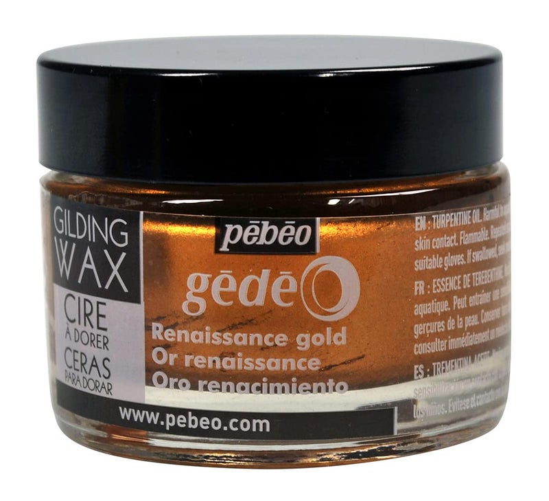 Pebeo Gilding Wax Metallic Gilders Paste Antiquing Wax for Furniture Plaster Glass Paper Metal and More Art and Craft Supplies 56 Ounce Jar Renaissance - Image 2