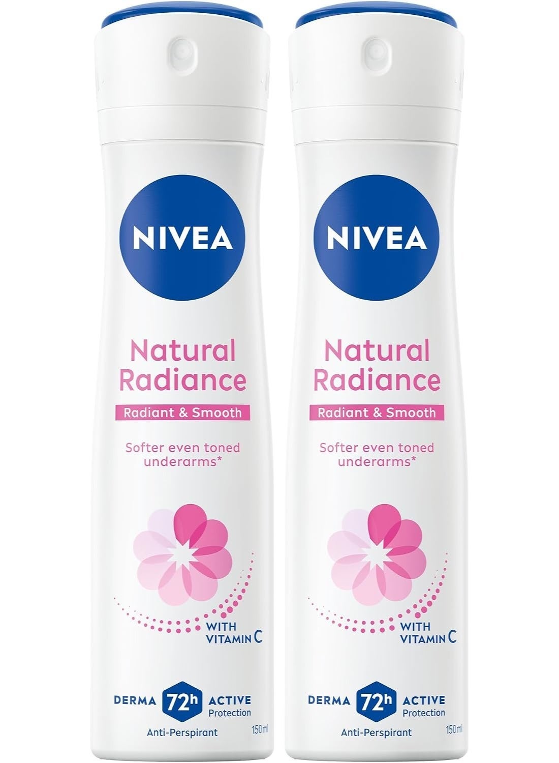 Nivea Antiperspirant Spray For Women 72h Protection Natural Radiance 150ml Pack Of 2