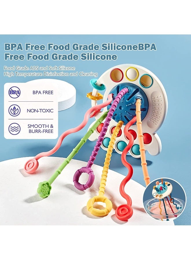 Baby Sensory Toys Montessori Sensory Food Grade Silicone Pull String Activity Toys for Boys or Girls 1 fo 5 Year Toddler Early Interactive Learning Development Educational Toys - Image 1