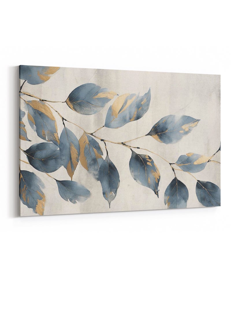 LOWHA Canvas Wall Art Stretched Over Wooden Frame with Golden Leaves Abstract Painting  - Image 4