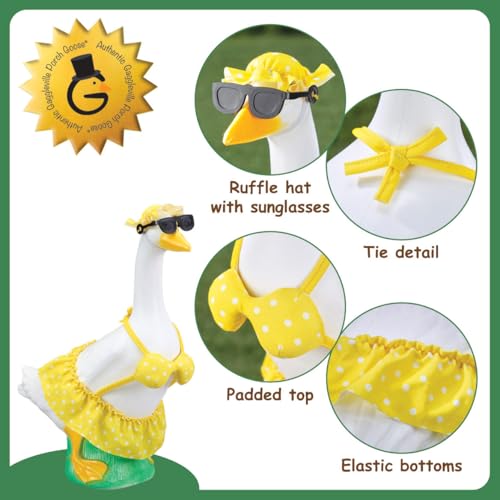 Fox Valley Traders Gaggleville Yellow Polka Dot Bikini Baby Goose Outfit, Fits Baby 17" H Statue, by Fox Valley Traders - Image 4