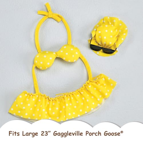 Fox Valley Traders Gaggleville Yellow Polka Dot Bikini Baby Goose Outfit, Fits Baby 17" H Statue, by Fox Valley Traders - Image 3