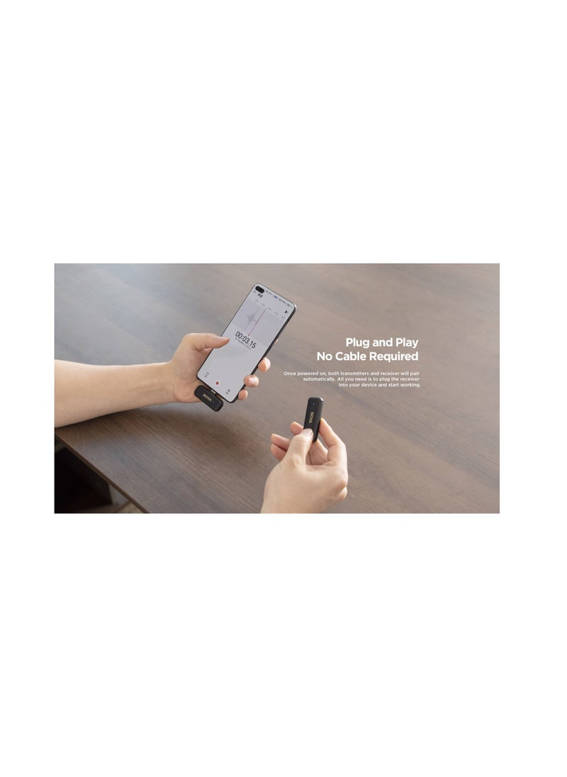 BOYA - BOYA BY-WM3T2-U2 Wireless Lavalier Microphone, 2.4GHz Plug Play Dual Clip on USB-C Mic Omnidirectional Condenser Mini Mic for Smartphone Tablet Laptop Video Recording Tiktok Facebook YouTube Live Stre - Image 1