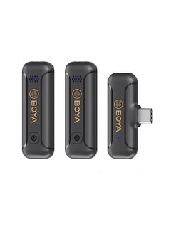 BOYA BY-WM3T2-U2 Wireless Lavalier Microphone, 2.4GHz Plug Play Dual Clip on USB-C Mic Omnidirectional Condenser Mini Mic for Smartphone Tablet Laptop Video Recording Tiktok Facebook YouTube Live Stre