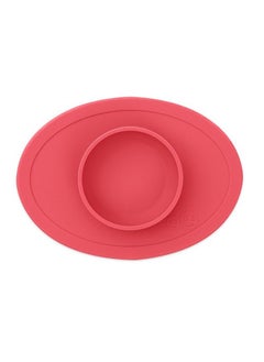 ezpz First Food Set - 100% Silicone Baby Feeding Set With Built-In Placemat, Training Cup And Spoons For First Foods + Baby Led Weaning - 4 Months+ - Coral  - Image 2