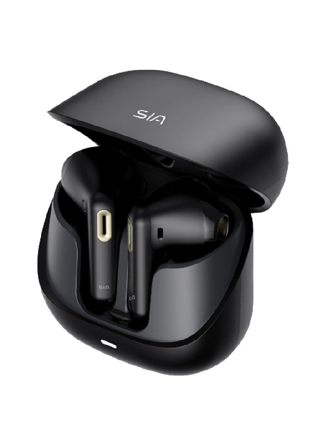 sia TW102 Wireless Bluetooth Earbuds with 2-Mic ENC, 10mm Drivers, Lightweight & Comfortable – Black - Image 2