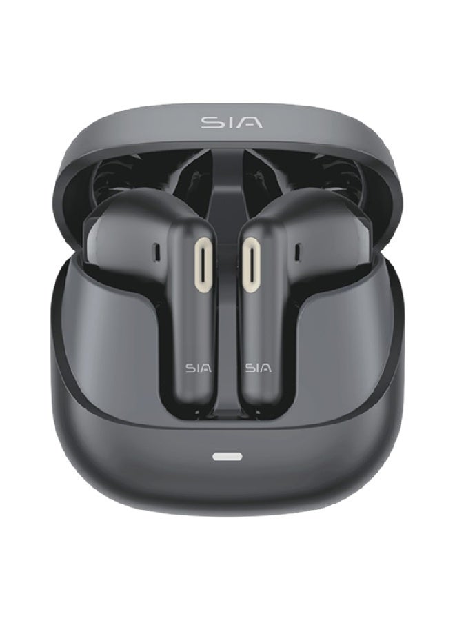 sia TW102 Wireless Bluetooth Earbuds with 2-Mic ENC, 10mm Drivers, Lightweight & Comfortable – Black - Image 1