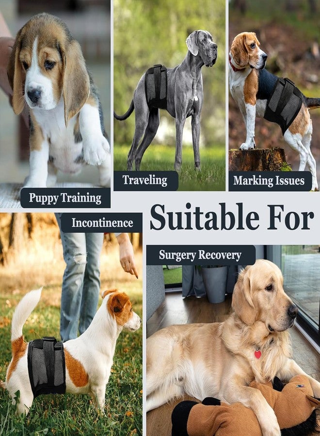 Colenumone 3-Pack Dog Diapers Male–Reusable & Washable Belly Bands for Dogs, Breathable Air-Mesh Fabric,for Doggie & Puppy in Incontinence or Excitable Urination and Training (Black, M, Count, 3) - Image 4