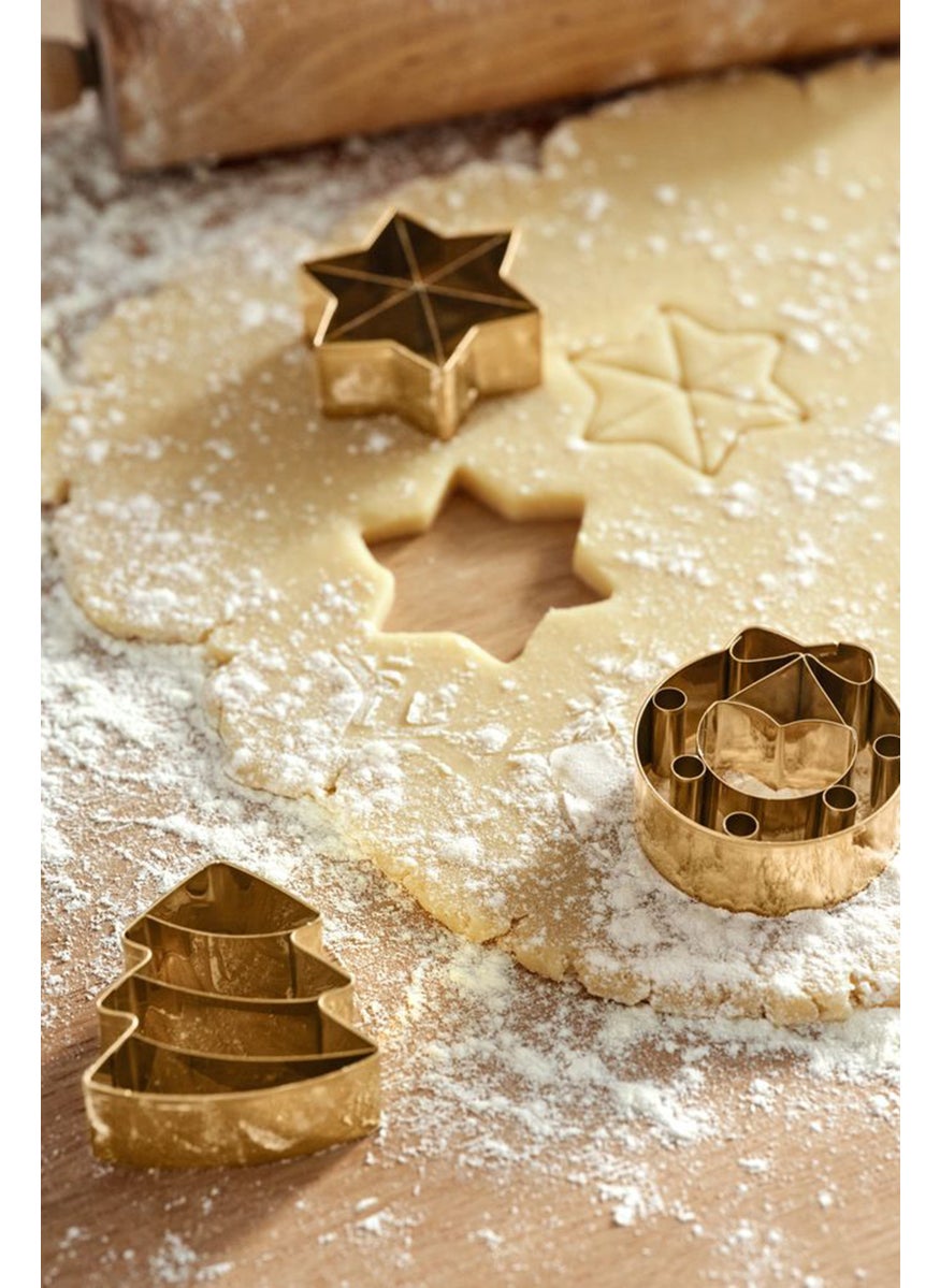 Tchibo 3 Pieces Premium Cookie Cutter Set, Gold  - Image 2