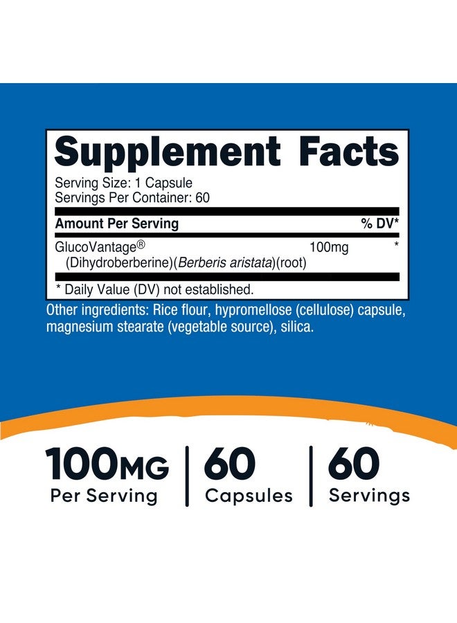 Nutricost Dihydroberberine Capsules (100mg, 60 Capsules) - More Bioavailable Metabolite of Berberine - Image 2