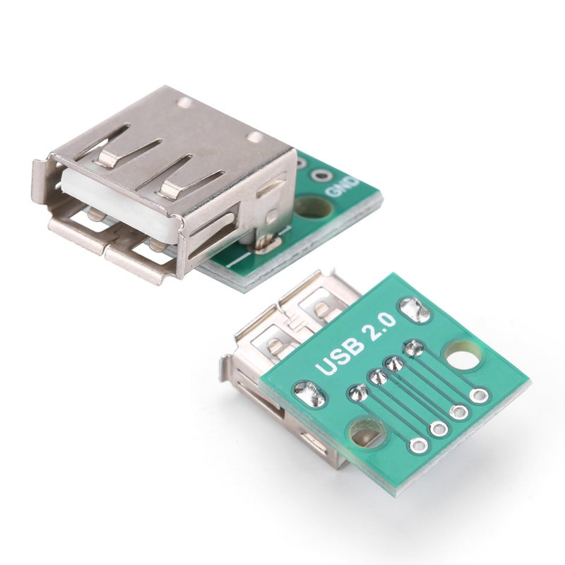 لوحة انفصال أنثى USB Type A - 4 دبابيس مصنفة VBUS D+ D- GND، موصل محول عالي الجودة لتزويد طاقة USB الذاتي، تصميم لوحة خبز - Image 1