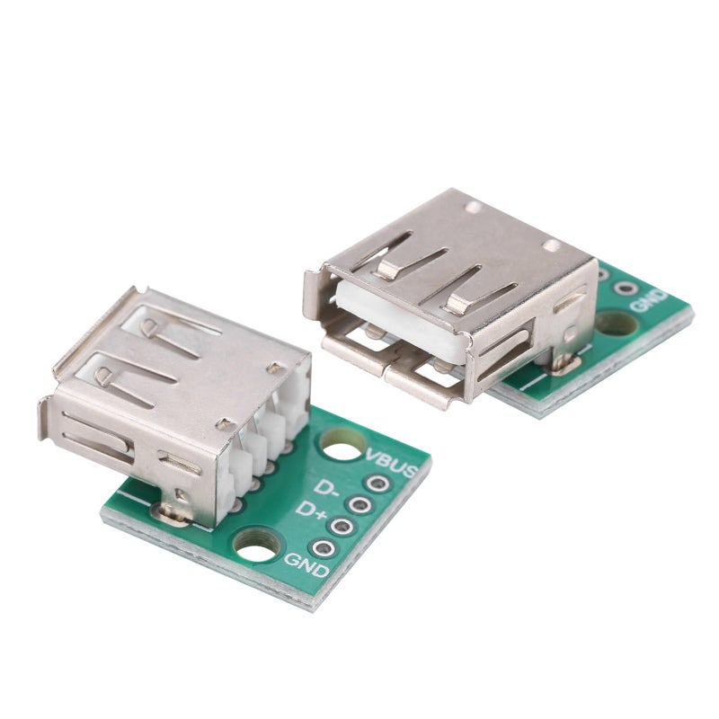 لوحة انفصال أنثى USB Type A - 4 دبابيس مصنفة VBUS D+ D- GND، موصل محول عالي الجودة لتزويد طاقة USB الذاتي، تصميم لوحة خبز - Image 3
