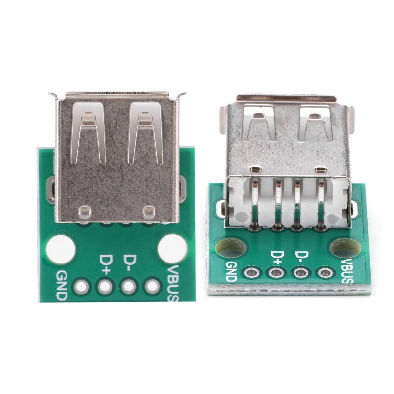 لوحة انفصال أنثى USB Type A - 4 دبابيس مصنفة VBUS D+ D- GND، موصل محول عالي الجودة لتزويد طاقة USB الذاتي، تصميم لوحة خبز - Image 2