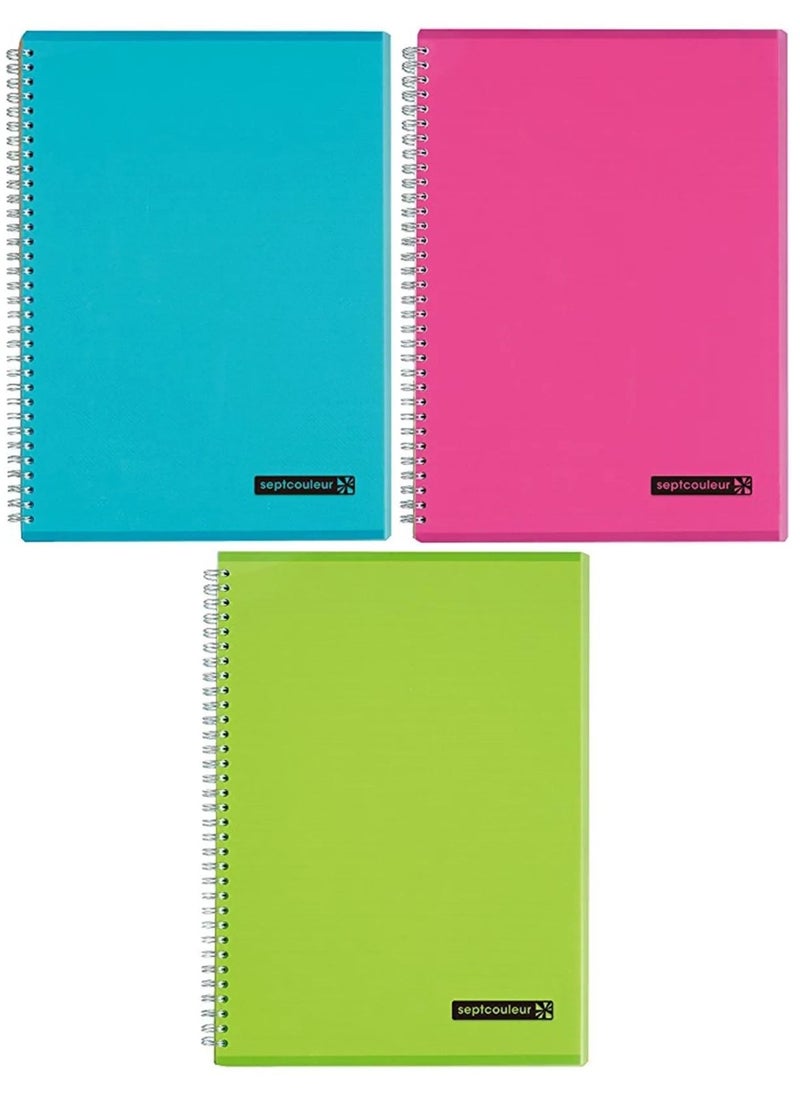 Maruman Sept Couleur - 3-Piece A4 Size Spiral Notebook Multicolour - Image 1