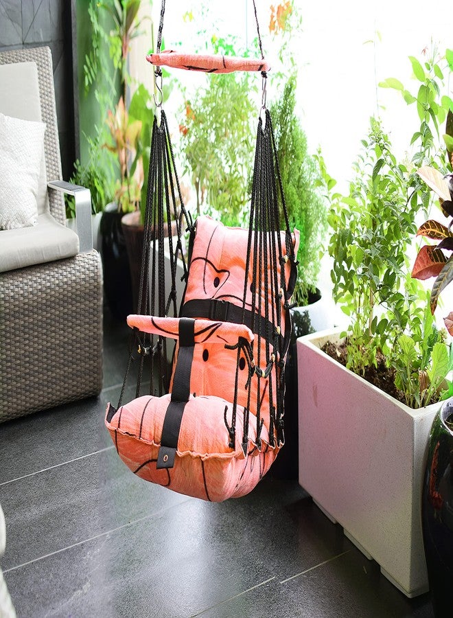 Sprointal® Cottone Baby Swing for Kids Baby's Children Folding and Washable1 to 5 Years with Safety Belt/Home,Garden Swing (Peach) - Image 2