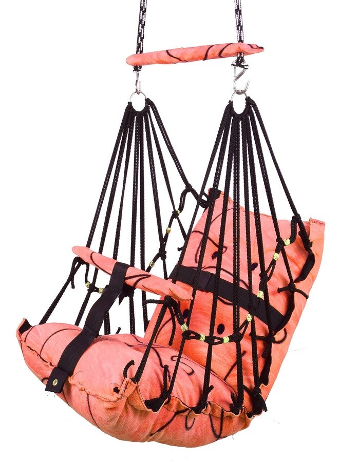 Sprointal® Cottone Baby Swing for Kids Baby's Children Folding and Washable1 to 5 Years with Safety Belt/Home,Garden Swing (Peach) - Image 1