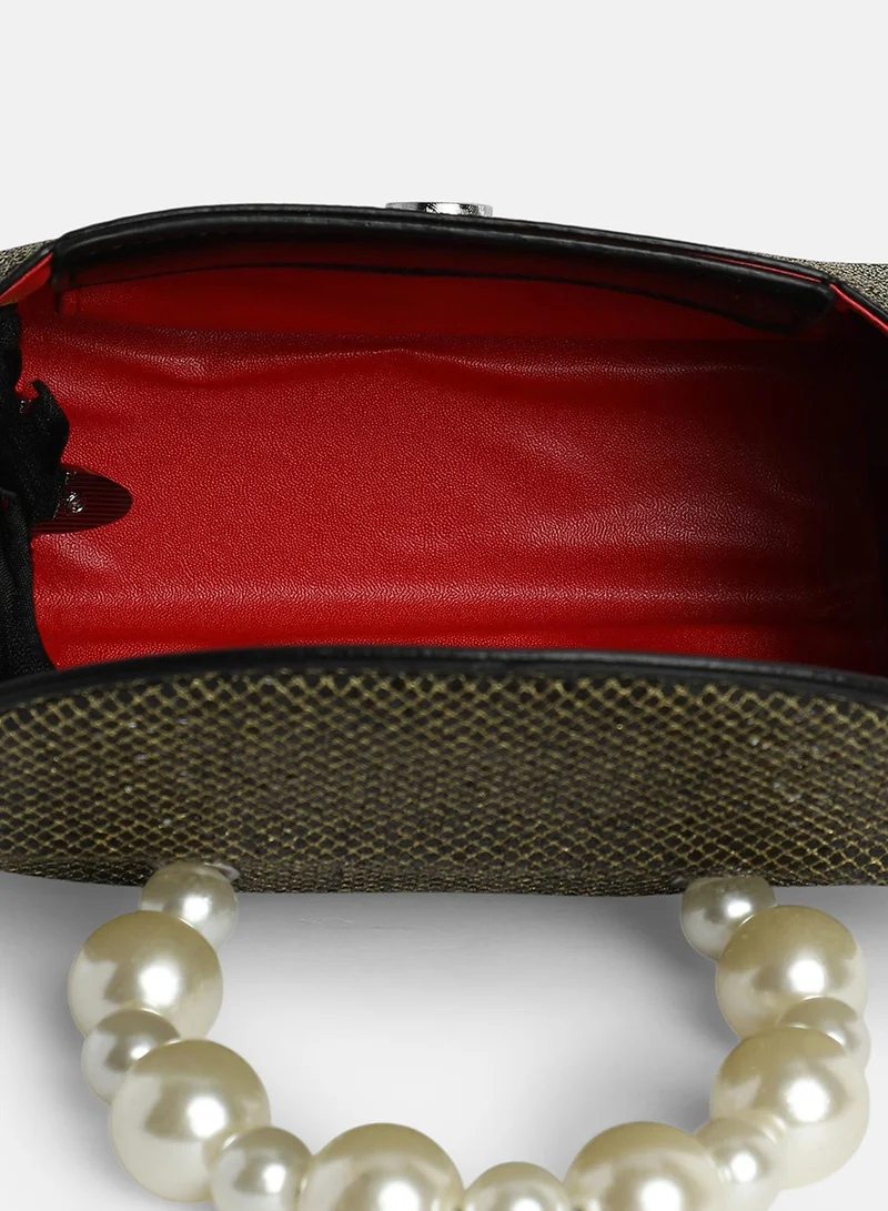 Haute Sauce Colour block Magnet Lock Regular Vegan Leather Hand Bag For Women