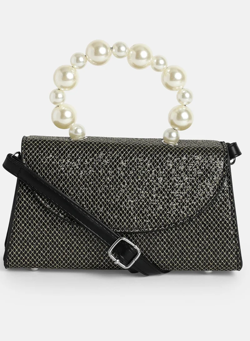 Haute Sauce Colour block Magnet Lock Regular Vegan Leather Hand Bag For Women