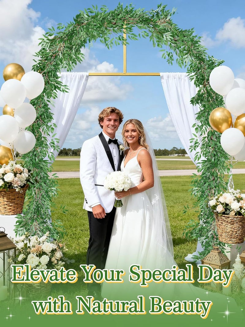 انفسن 3 Pack (16.8ft) Artificial Willow Leaves Vines Twigs- Fake Silk Hanging Willow Plant Greenery Garland String for Indoor Wedding Party Crowns Wreath Decor, Outdoor Wall Garden Decoration - Image 2