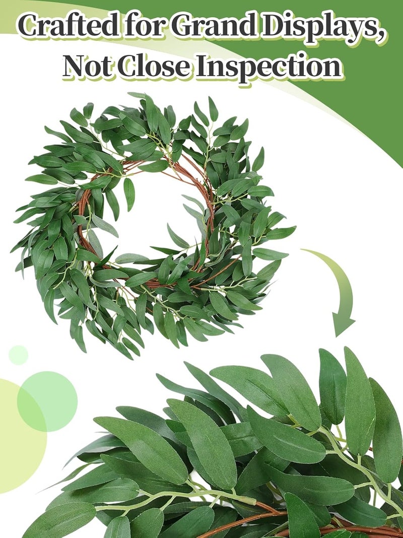 انفسن 3 Pack (16.8ft) Artificial Willow Leaves Vines Twigs- Fake Silk Hanging Willow Plant Greenery Garland String for Indoor Wedding Party Crowns Wreath Decor, Outdoor Wall Garden Decoration - Image 3