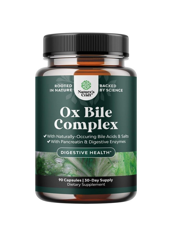 Natures Craft Digestive Enzymes with Ox Bile - Ox Bile Supplements for No Gallbladder with Trypsin, Papain & Bromelain Enzyme for Pancrease Cleanse & Detox - Pancreatin Digestion Enzymes for Women & Men - 90 Ct - Image 1