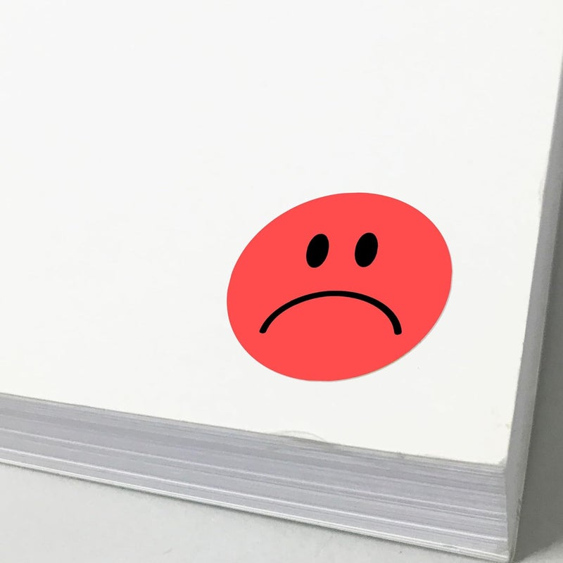 TownStix 2000 قطعة 12 وجه مبتسم سعيد حزين ملصقات سلوك عاطفي أحمر أصفر - Image 5