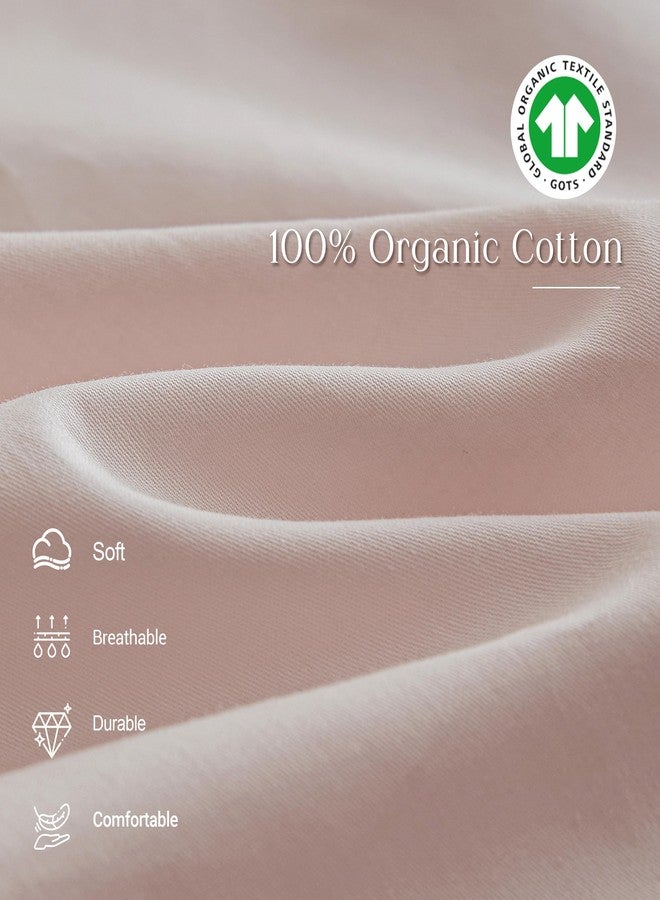 Simple&Opulence Kids 100% Organic Cotton Full Duvet Cover Ruffle 3Pcs(1 Comforter Cover 2 Pillowcases) Cute Lace Vintage Boho Shabby Chic Farmhouse Bedding Set Teen Girls(Peach Pink,Full) - Image 3