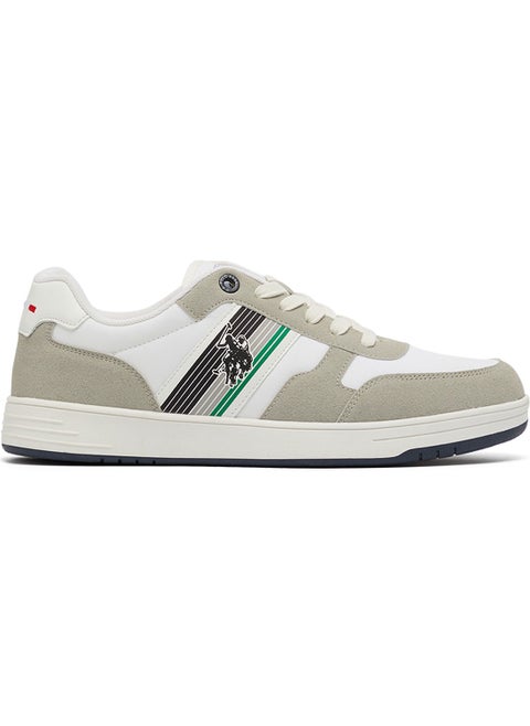 Men's White Low-Top Sneakers - Lightweight Lace-Up Design, Comfortable for Everyday Outfits