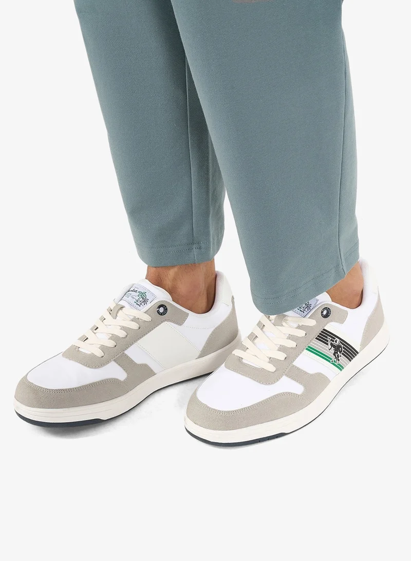 U.S. Polo Assn.  Men's White Low-Top Sneakers - Lightweight Shoes Lace-Up Design, Comfortable for Everyday Outfits for Men | Best Price UAE
