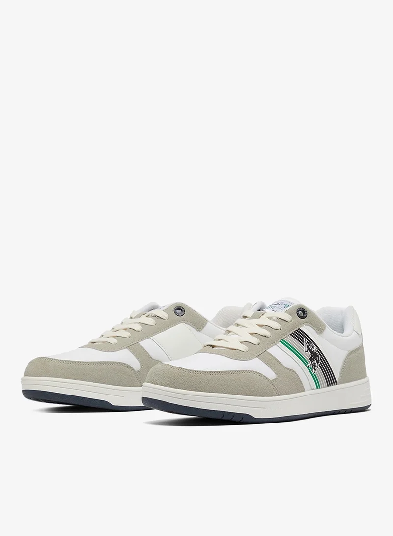 U.S. Polo Assn.  Men's White Low-Top Sneakers - Lightweight Shoes Lace-Up Design, Comfortable for Everyday Outfits for Men | Best Price UAE