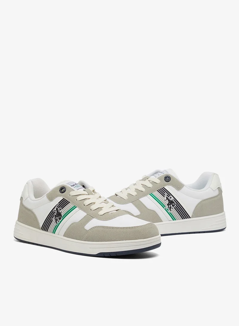 U.S. Polo Assn.  Men's White Low-Top Sneakers - Lightweight Shoes Lace-Up Design, Comfortable for Everyday Outfits for Men | Best Price UAE