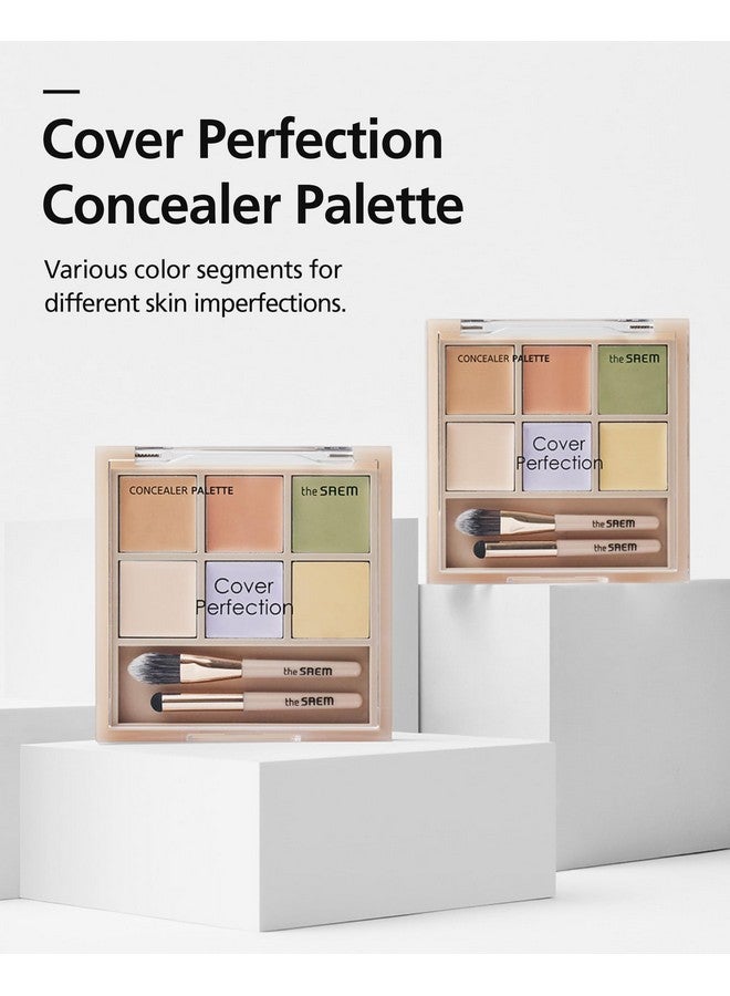 THESAEM Cover Perfection Concealer Palette 01 Cover&Correct - Multi Use 6 Colors Correcting Conceal Palette - for Dark Circles, Imperfections, Face Tone Corrector, Ideal for Fair to Light Skin - Image 2