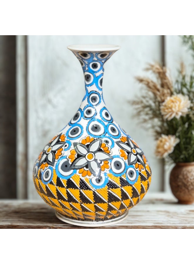 Handmade Turkish Ceramic Decorative Vase - 20 cm - Image 2