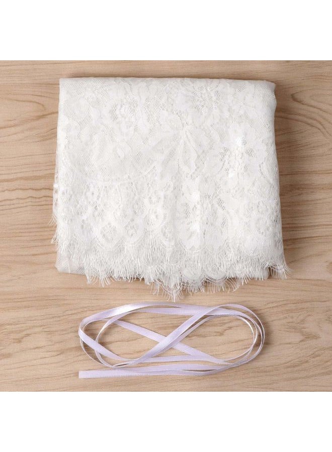 OurWarm 28 x 120 Inches Vintage Lace Wedding Table Runner, White Floral Lace Table Runners for Rustic Chic Wedding Reception Table Decor, Boho Wedding Bridal Shower Party Decorations - Image 3