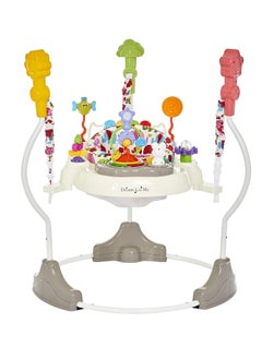 Dream On Me Zany 2-in-1 Baby Activity Center and Bouncer in Elephant Print, Sturdy and Strong Frame, 3 Height Positions, 360° Rotating Seat, 12 Songs with Flash Lights