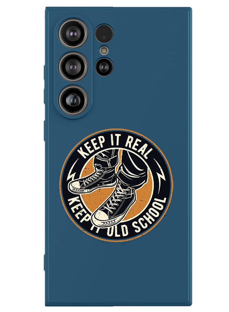 Theodor Protective Slim Fit Case Liquid Silicone Cover with Full Body Protection Anti-Scratch Shockproof Case For Samsung Galaxy S25 Ultra (Blue) - Old school - Image 1