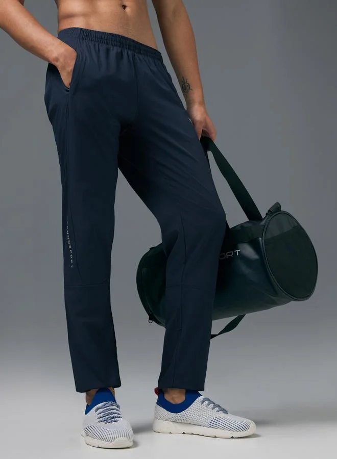 Technosport Navy Blue Men Solid Slim Fit Sports Track Pants for Men | Best Price UAE